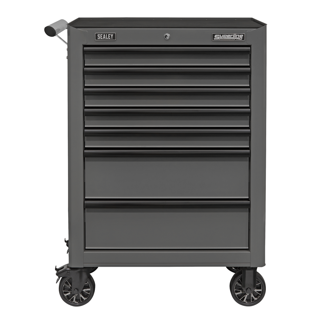 Superline PRO® Rollcab 7 Drawer - Grey/Black