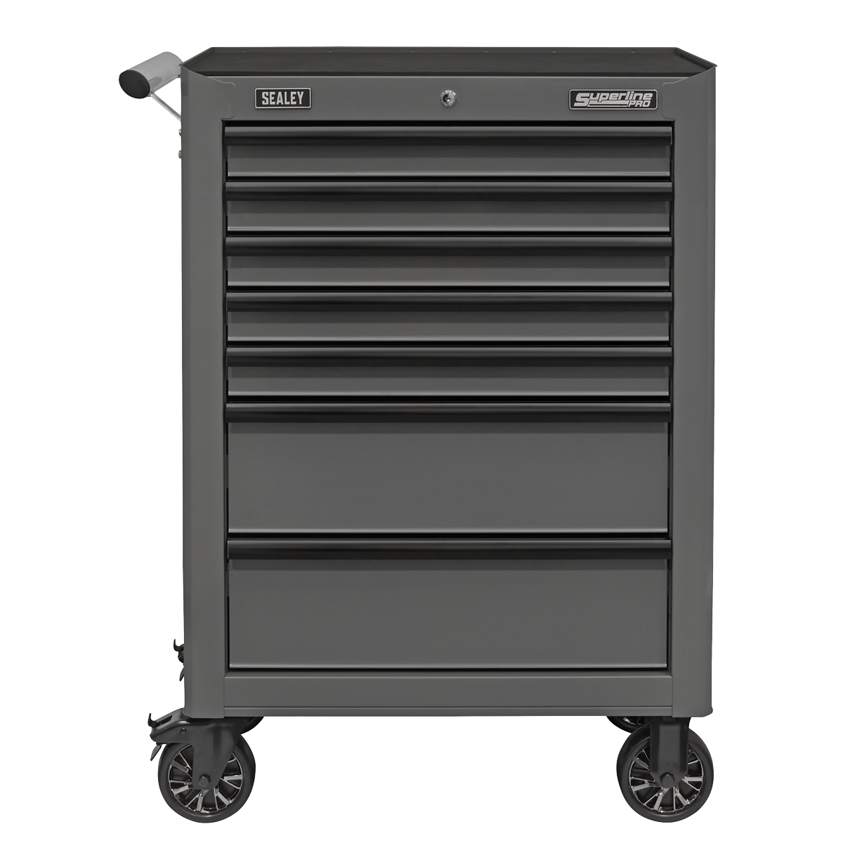 Superline PRO® Rollcab 7 Drawer - Grey/Black