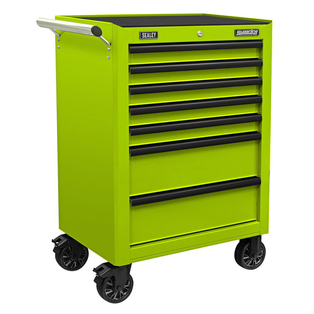 Superline PRO® Rollcab 7 Drawer - Green/Black