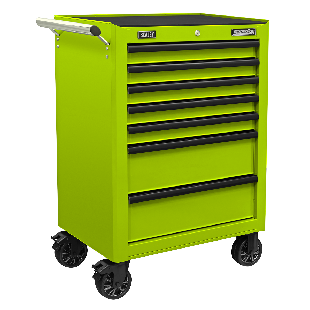 Superline PRO® Rollcab 7 Drawer - Green/Black