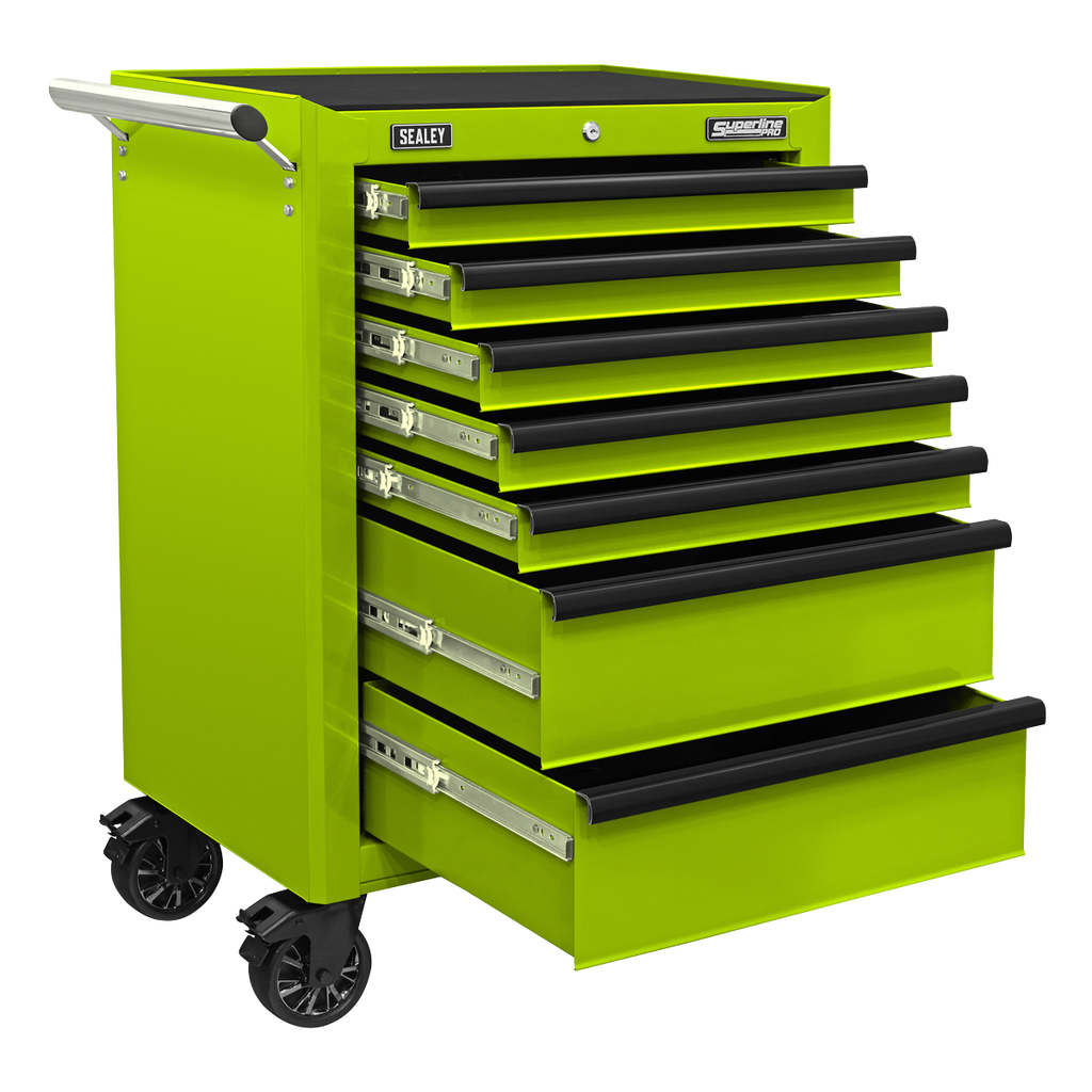 Superline PRO® Rollcab 7 Drawer - Green/Black