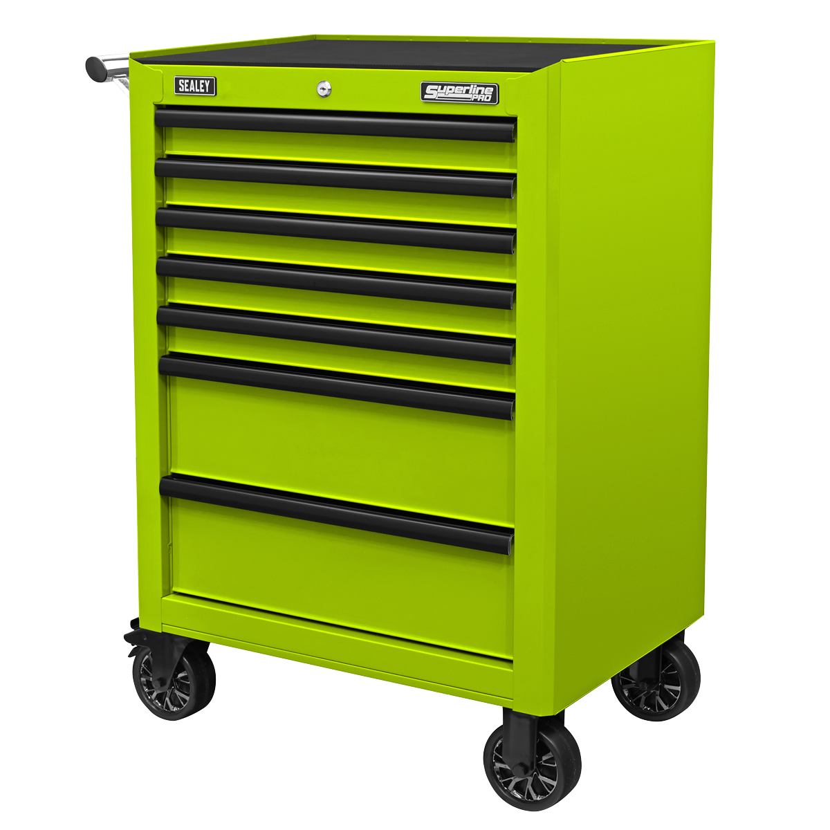 Superline PRO® Rollcab 7 Drawer - Green/Black
