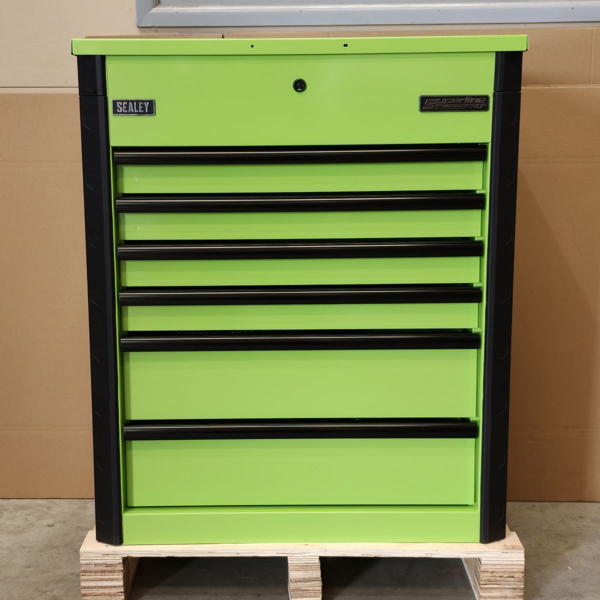 Superline PRO® Mobile Heavy-Duty Tool Trolley, 6 Drawer, Green (AP266HV)