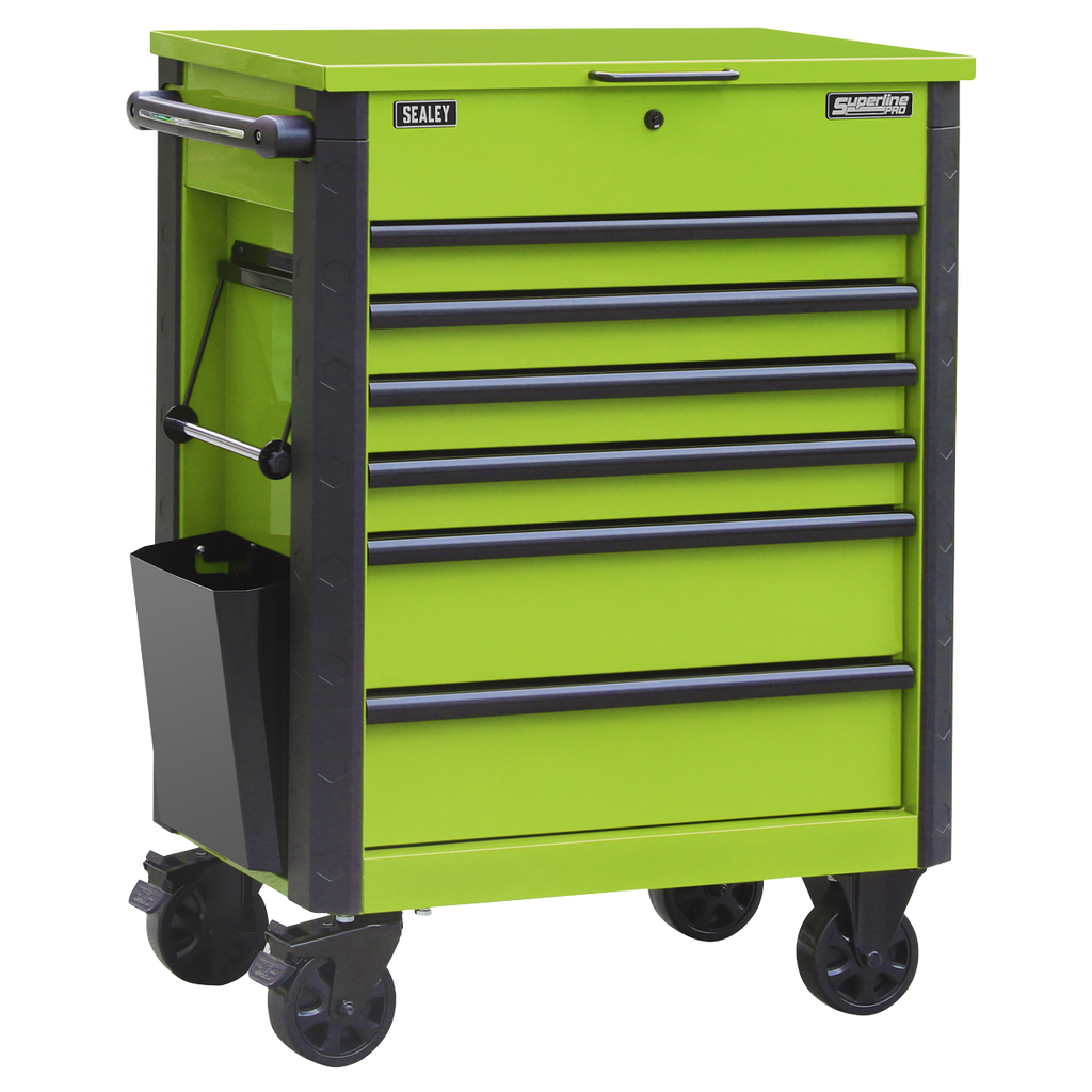 Superline PRO® Mobile Heavy-Duty Tool Trolley, 6 Drawer, Green (AP266HV)