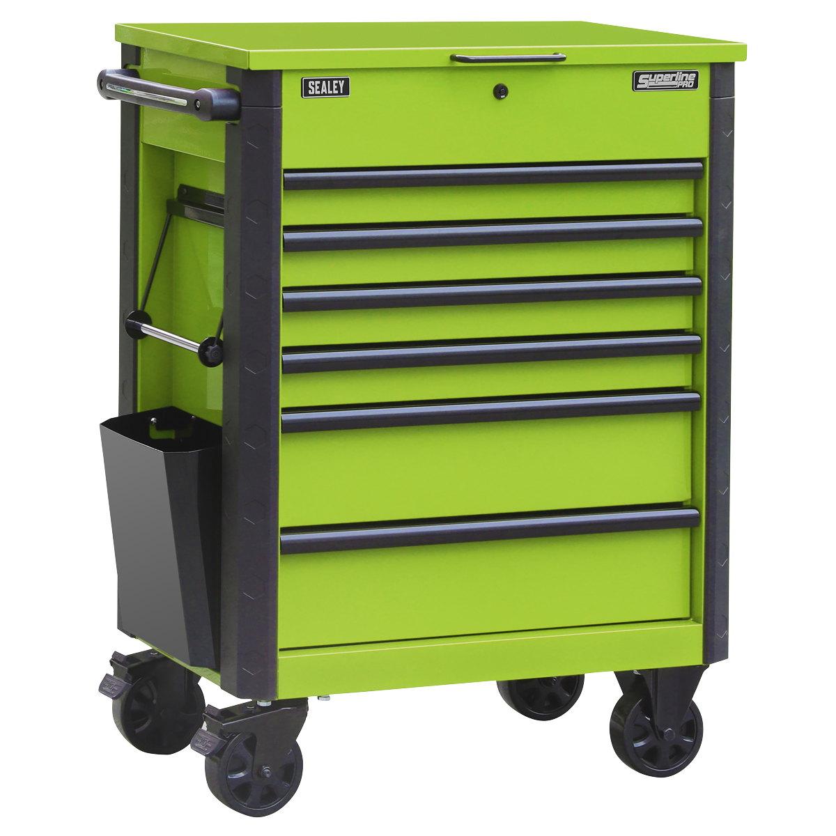 Superline PRO® Mobile Heavy-Duty Tool Trolley, 6 Drawer, Green (AP266HV)