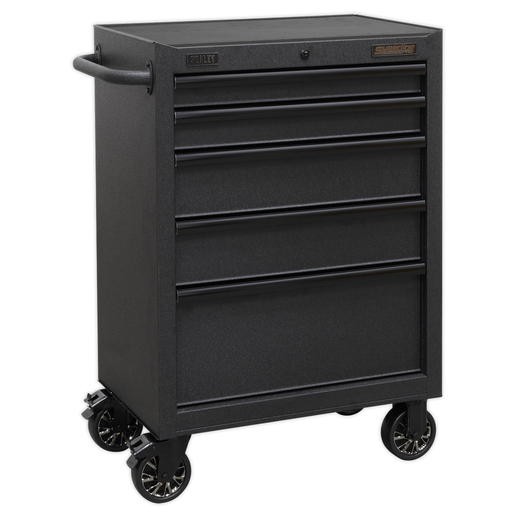 Superline PRO® Black Edition Rollcab with 5 Soft Close Drawers 680mm