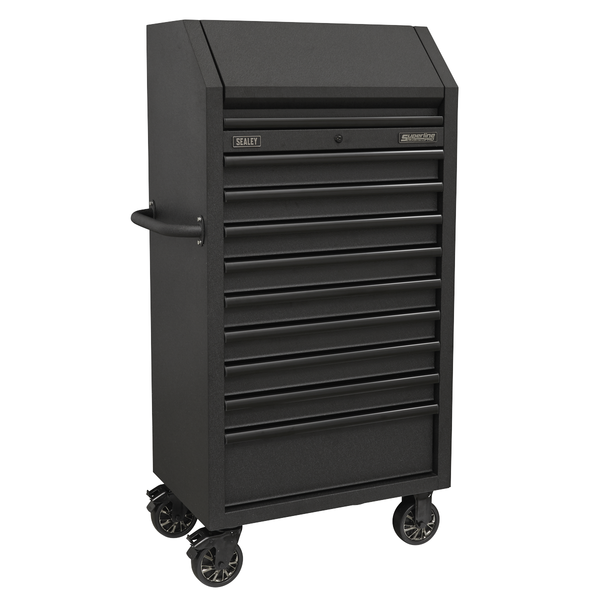 Superline PRO® Black Edition Tower Cabinet with 9 Soft Close Drawers & Power Strip 690mm