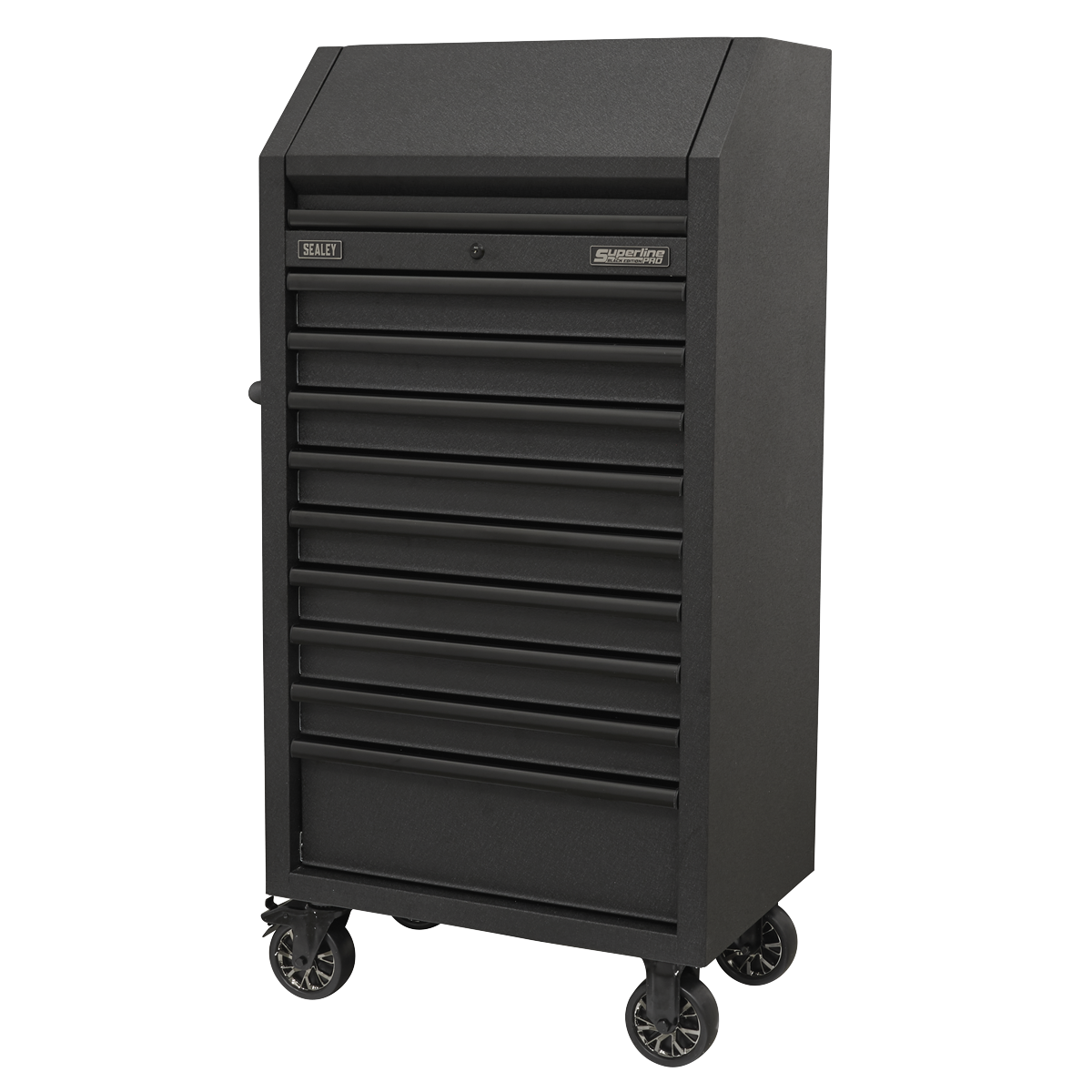 Superline PRO® Black Edition Tower Cabinet with 9 Soft Close Drawers & Power Strip 690mm