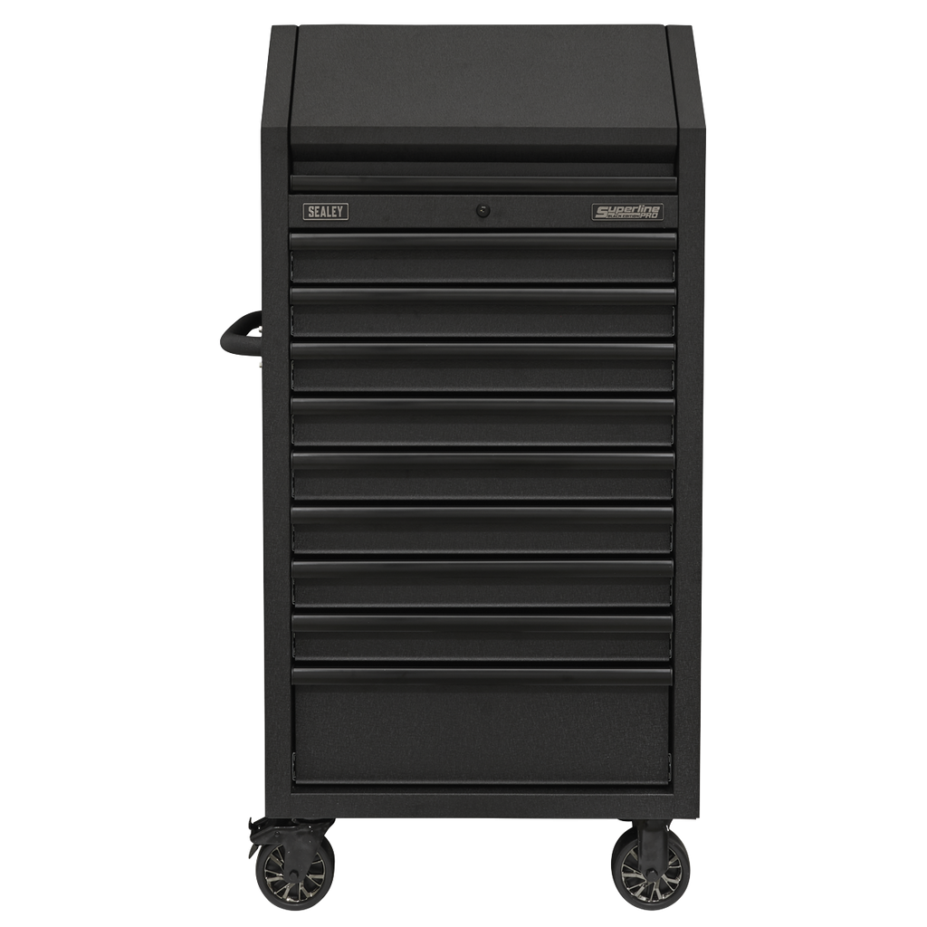 Superline PRO® Black Edition Tower Cabinet with 9 Soft Close Drawers & Power Strip 690mm