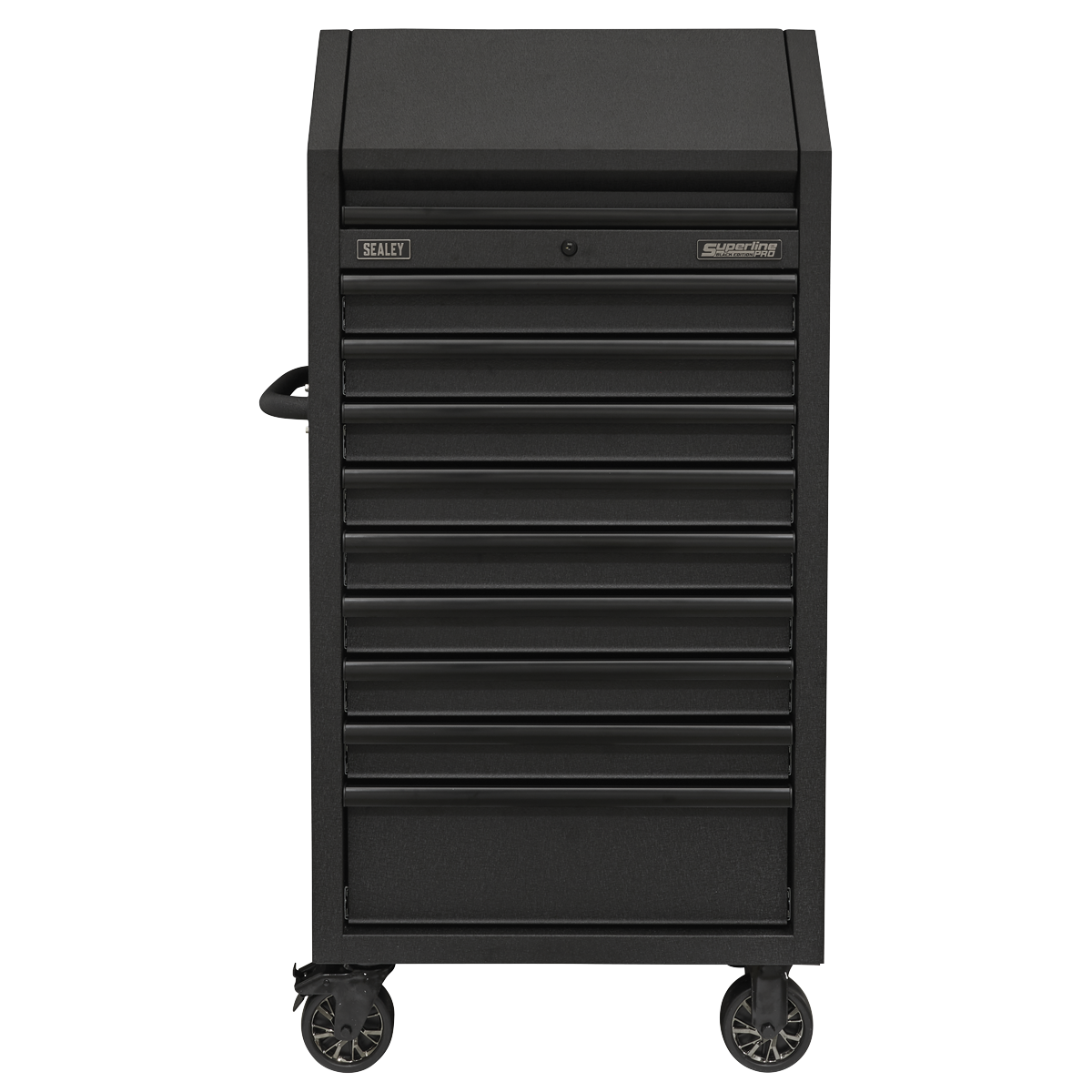 Superline PRO® Black Edition Tower Cabinet with 9 Soft Close Drawers & Power Strip 690mm