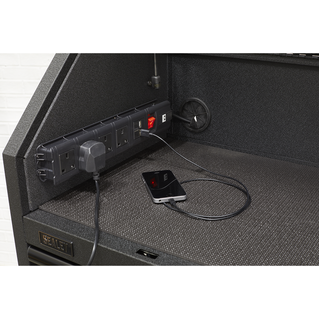 Superline PRO® Black Edition Tool Chest Combination with 9 Soft Close Drawers & Power Strip