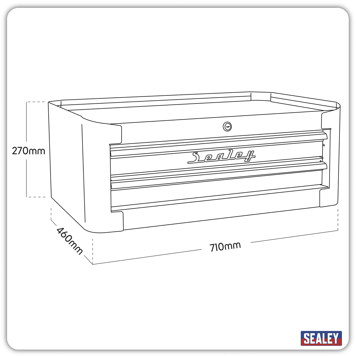 Premier™ Retro Style Mid-Box Tool Chest, 2 Drawer, Cream with Silver Drawer Pulls (AP28102)