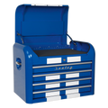 Premier™ Retro Style Topchest 4 Drawer - Blue with White Stripes