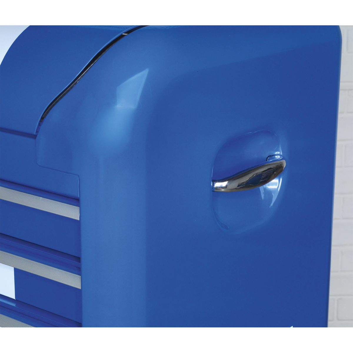 Premier™ Retro Style Topchest 4 Drawer - Blue with White Stripes