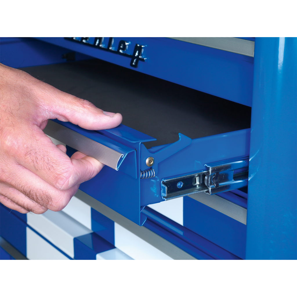 Premier™ Retro Style Topchest 4 Drawer - Blue with White Stripes