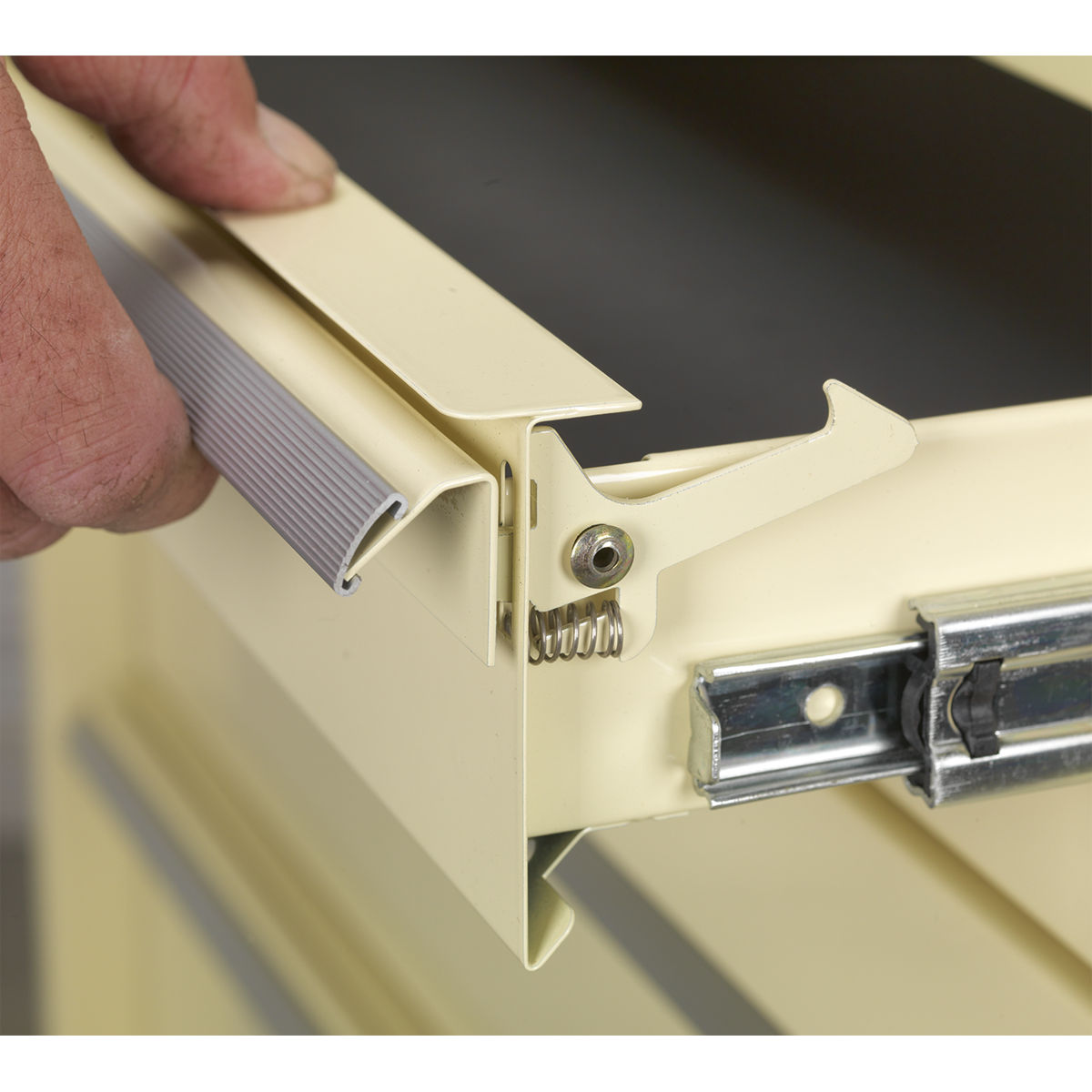 Premier™ Retro Style Topchest, Mid-Box Tool Chest & Rollcab Combination 10 Drawer - Cream