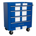 Premier™ Retro Style Rollcab 4 Drawer - Blue with White Stripes