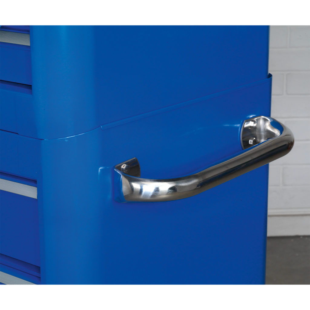 Premier™ Retro Style Rollcab 4 Drawer - Blue with White Stripes