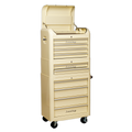 Premier™ Retro Style Topchest, Mid-Box Tool Chest & Rollcab Combination 10 Drawer - Cream