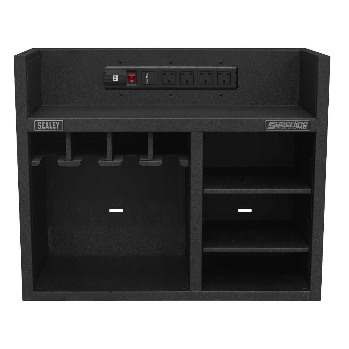 Superline PRO® Black Edition Power Tool Storage Rack with Power Bar (AP30SRBE)