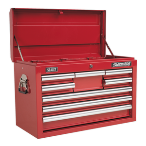 Sealey AP33089 Superline PRO® Topchest with Ball-Bearing Slides, 8 Drawer, Red