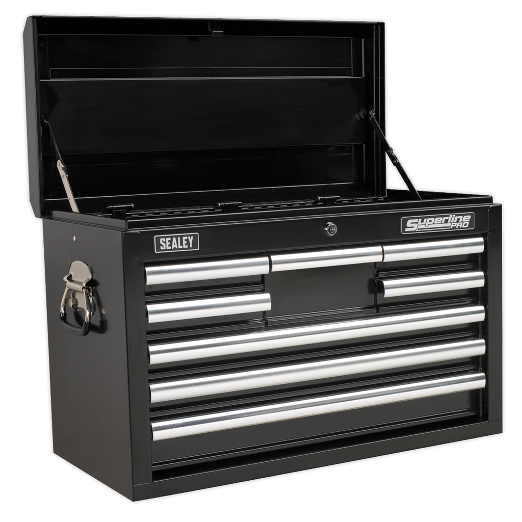 Sealey AP33089B Superline PRO® Topchest with Ball-Bearing Slides, 8 Drawer, Black