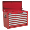 Superline PRO® Topchest with Ball-Bearing Slides, 10 Drawer, Red