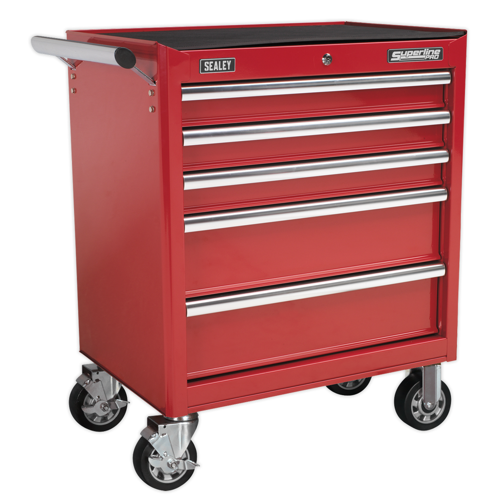 Sealey AP33459 Superline PRO® Rollcab with Ball-Bearing Slides, 5 Drawer, Red