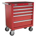 Sealey AP33459 Superline PRO® Rollcab with Ball-Bearing Slides, 5 Drawer, Red