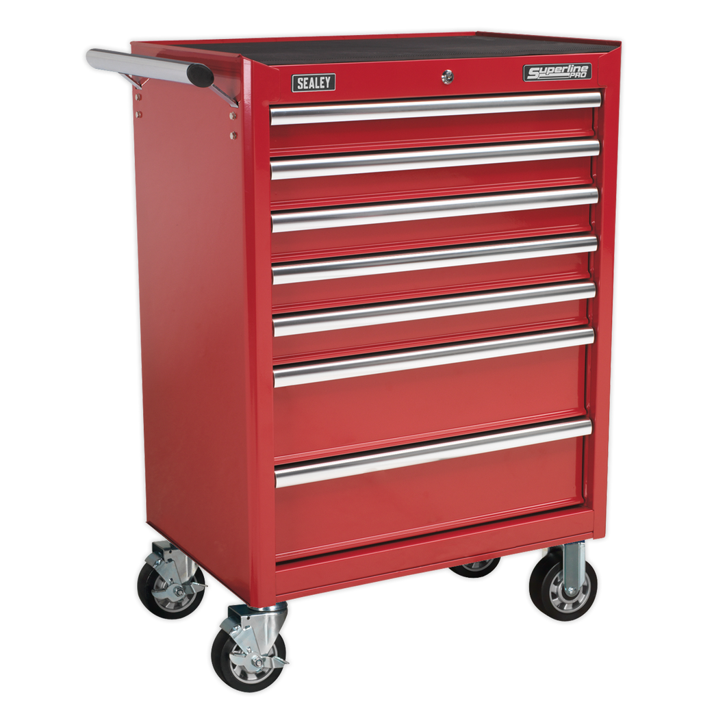 Sealey AP33479 Superline PRO® Rollcab with Ball-Bearing Slides, 7 Drawer, Red