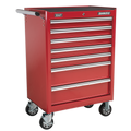 Sealey AP33479 Superline PRO® Rollcab with Ball-Bearing Slides, 7 Drawer, Red