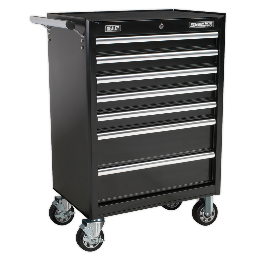 Sealey AP33479B Superline PRO® Rollcab with Ball-Bearing Slides, 7 Drawer, Black