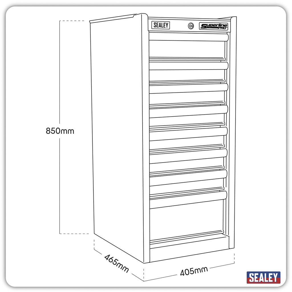 Superline PRO® Hang-On Chest, 8 Drawer, Red (AP33589)
