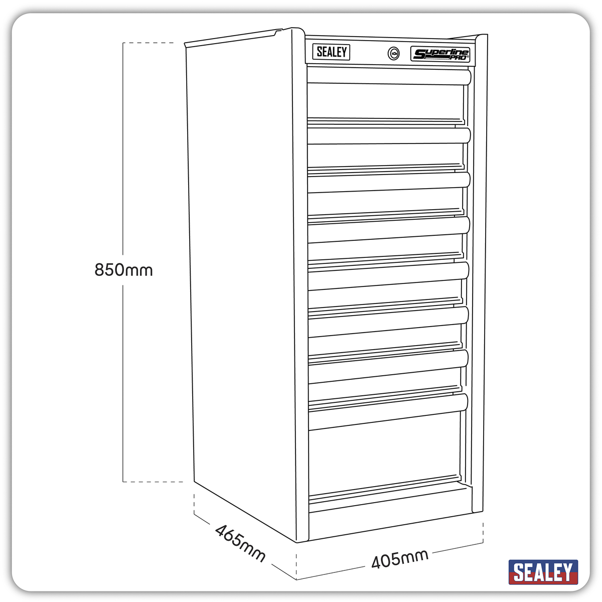 Superline PRO® Hang-On Chest, 8 Drawer, Red (AP33589)