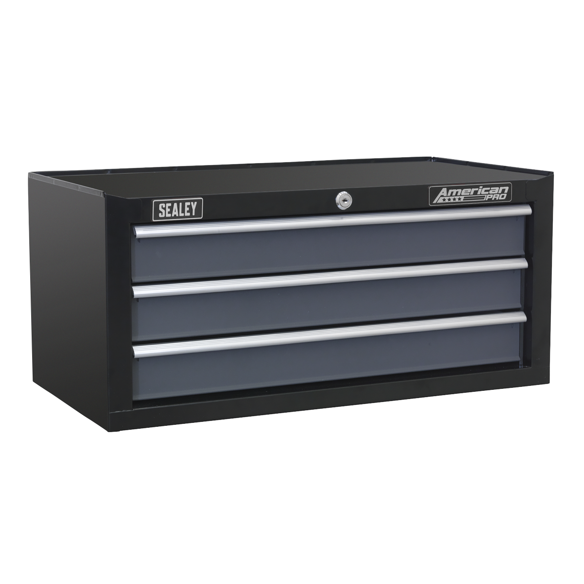 American PRO® Mid-Box Tool Chest 3 Drawer - Black/Grey