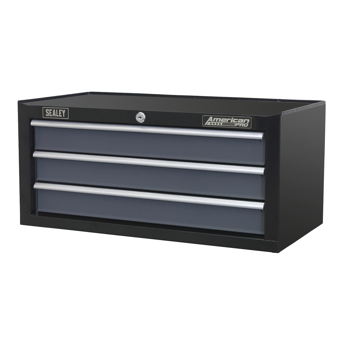 American PRO® Mid-Box Tool Chest, 3 Drawer, Black/Grey (AP3503TB)