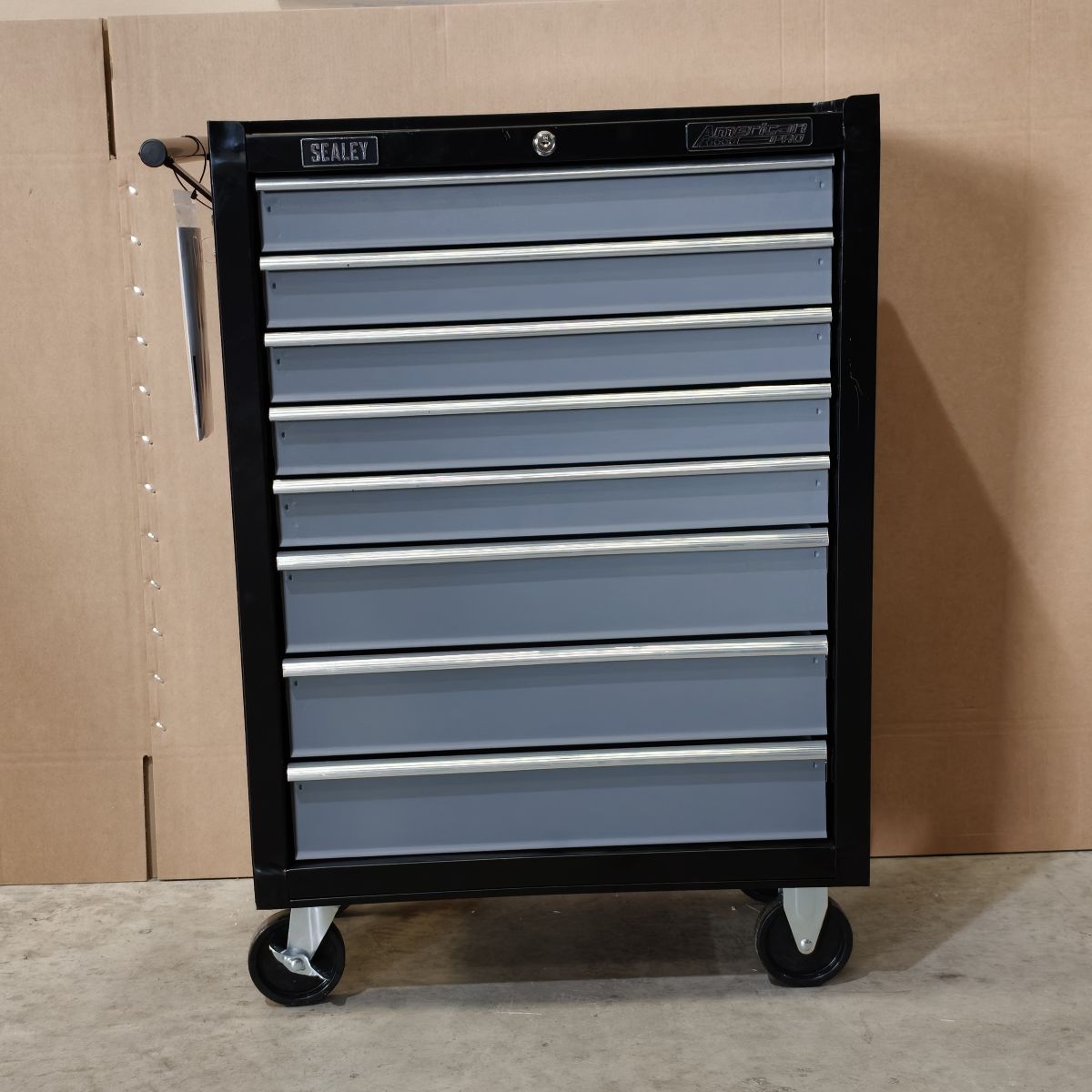 American PRO® Rollcab, 8 Drawer, Black/Grey (AP3508TB) (Factory Refurbished B)