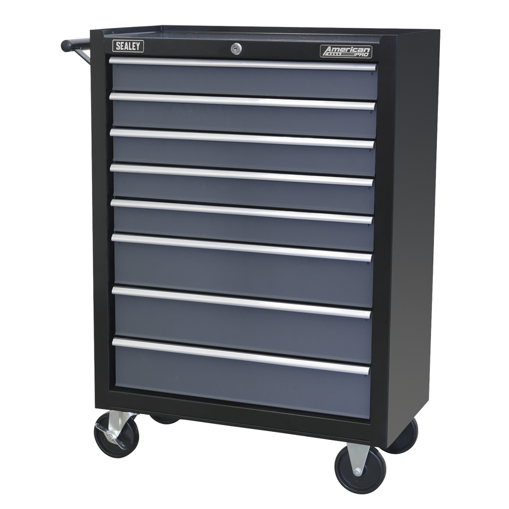 American PRO® Rollcab 8 Drawer - Black/Grey
