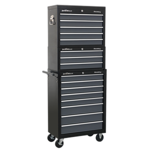 American PRO® Tool Chest Combination 16 Drawer - Black/Grey
