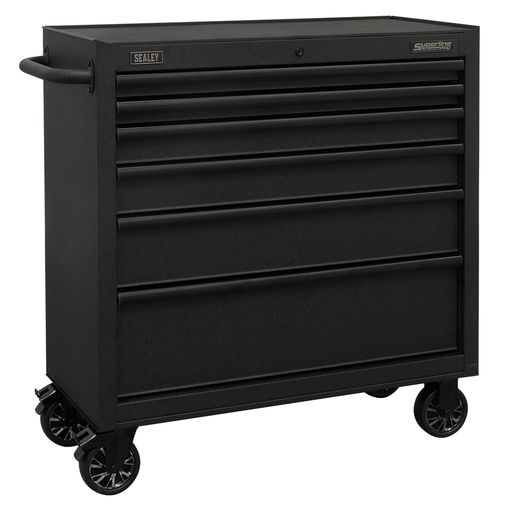 Superline PRO® Black Edition Rollcab with 6 Soft Close Drawers 915mm