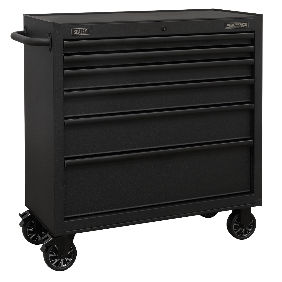 Superline PRO® Black Edition Rollcab with 6 Soft Close Drawers 915mm