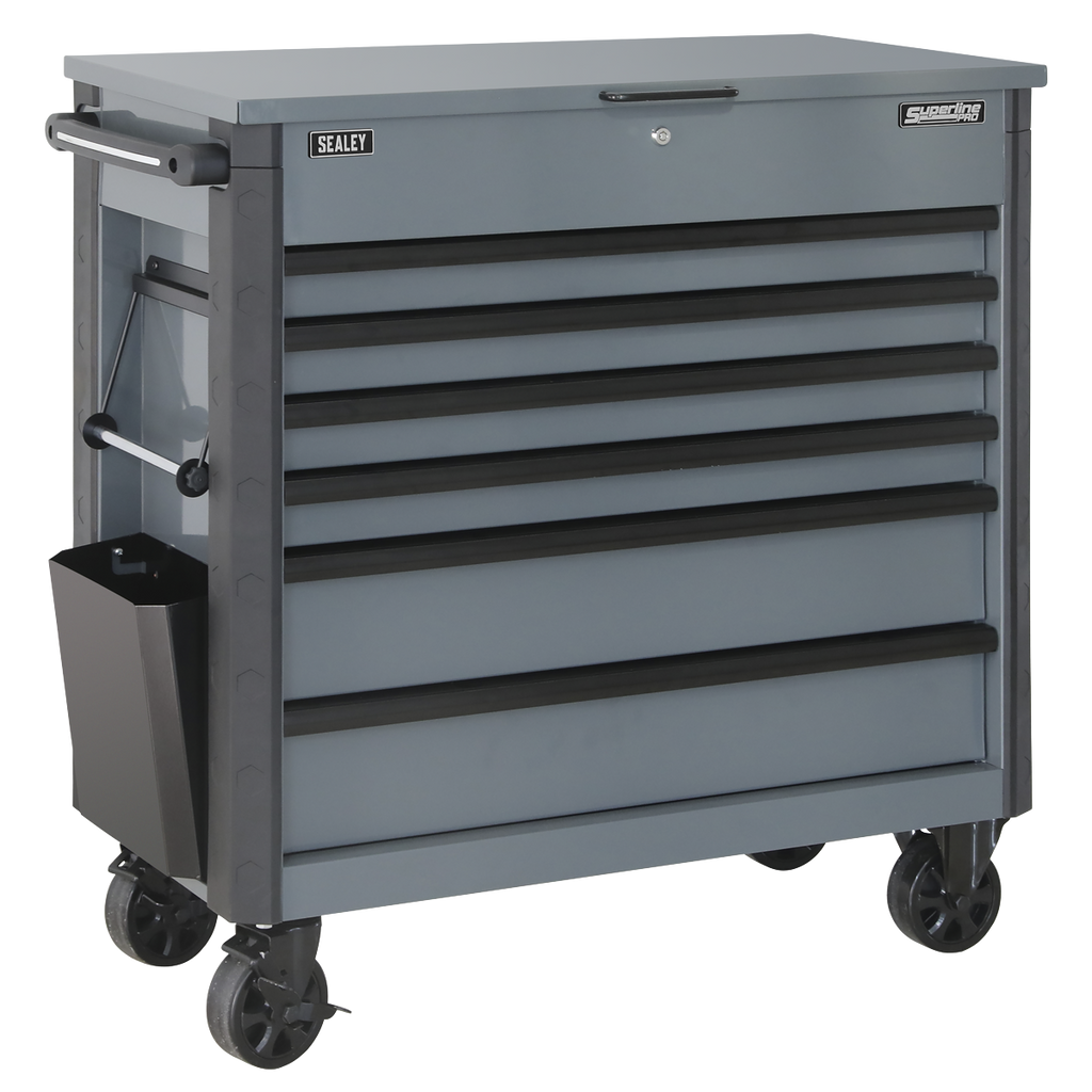 Sealey AP366G Superline PRO® Tool Trolley with Ball-Bearing Slides, 6 Drawer, Grey