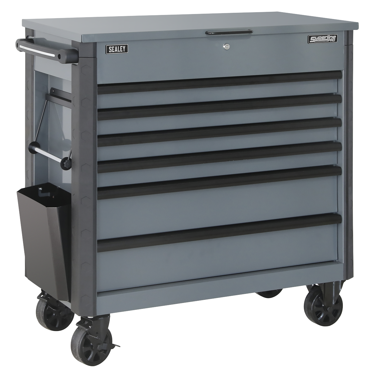 Sealey AP366G Superline PRO® Tool Trolley with Ball-Bearing Slides, 6 Drawer, Grey