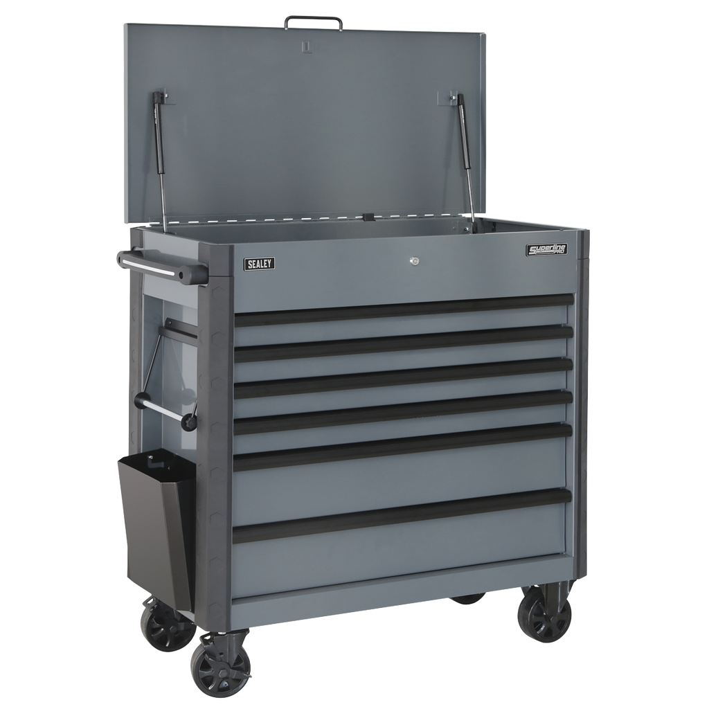 Sealey AP366G Superline PRO® Tool Trolley with Ball-Bearing Slides, 6 Drawer, Grey