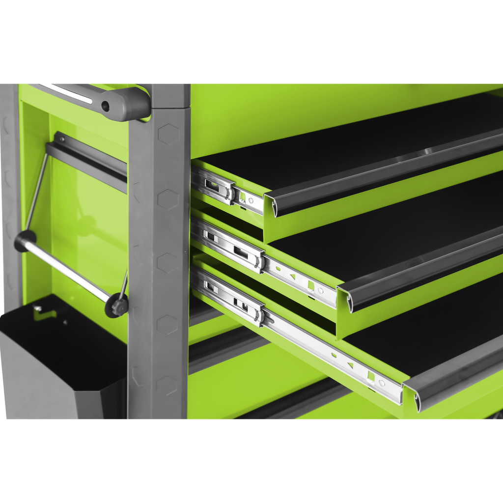 Sealey AP366HV Superline PRO® Tool Trolley with Ball-Bearing Slides, 6 Drawer, Green
