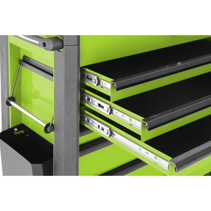 Sealey AP366HV Superline PRO® Tool Trolley with Ball-Bearing Slides, 6 Drawer, Green