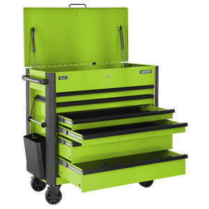 Sealey AP366HV Superline PRO® Tool Trolley with Ball-Bearing Slides, 6 Drawer, Green