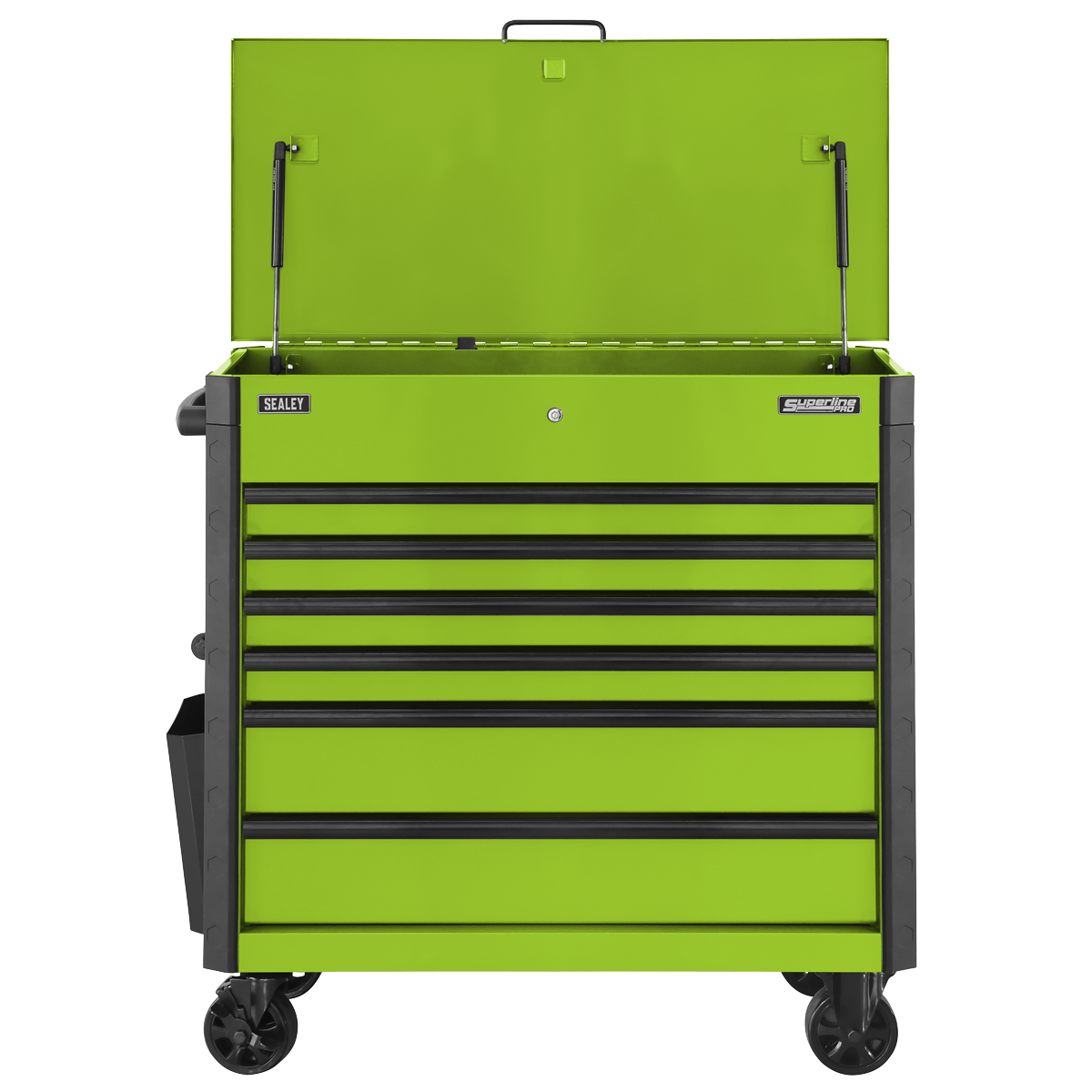 Sealey AP366HV Superline PRO® Tool Trolley with Ball-Bearing Slides, 6 Drawer, Green