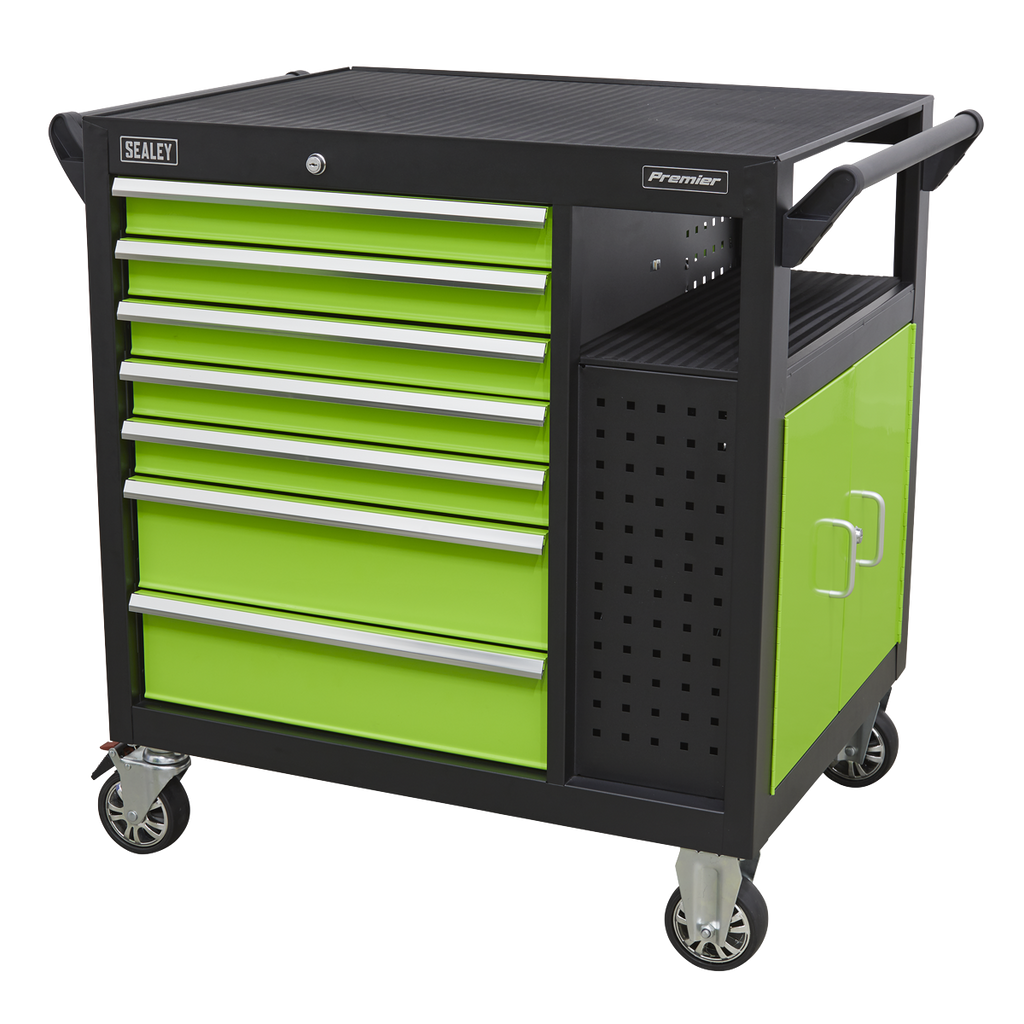 Premier™ Mobile Workstation with 7 Drawers & Cupboard 920mm