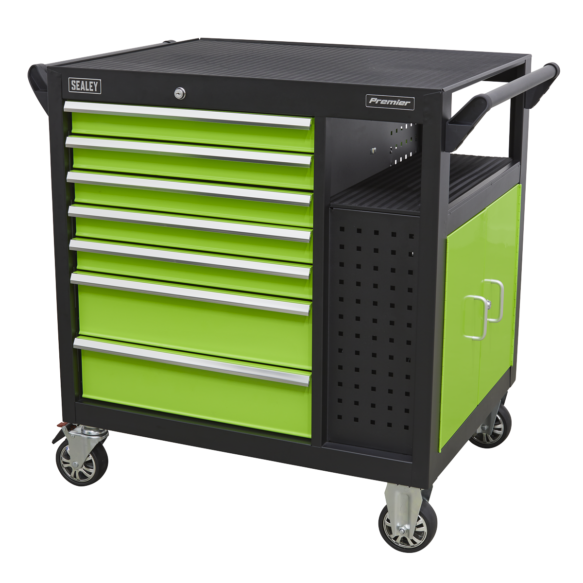 Premier™ Mobile Workstation with 7 Drawers & Cupboard 920mm